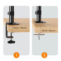 Monitor Arm voor Twee Schermen - SH-AMPS-2 detail klem bevestiging