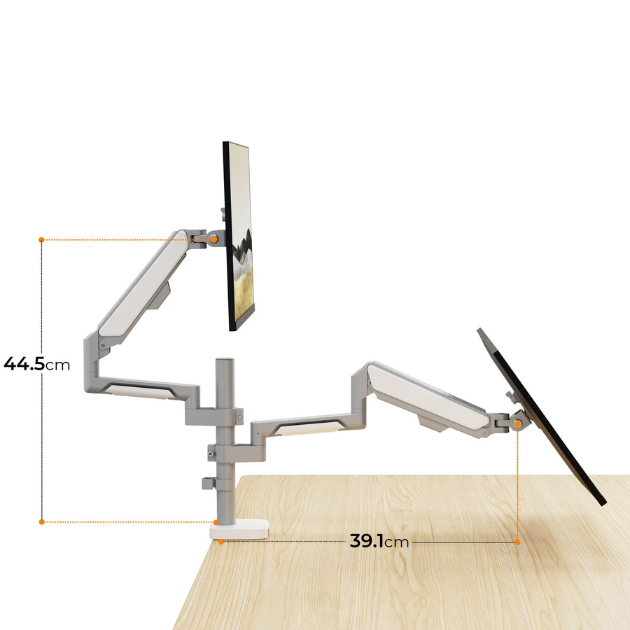 Monitor Arm voor Twee Schermen - SH-X7 hoogteverstelling demo