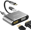 USB-C hub naar HDMI, VGA, USB A 3.0 en USB-C 3.1 Douxe space grey